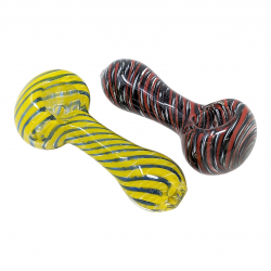 3" Heavy Swirl Art Work Hand Pipe  (Pack Of 2) - [RJA24]